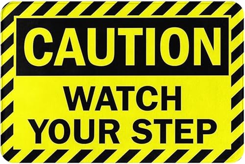 Miniatura 1 de Tapete para puerta delantera, con precaución de Navidad, tapete de bienvenida para puerta delantera, tapete antideslizante para porche, hogar,