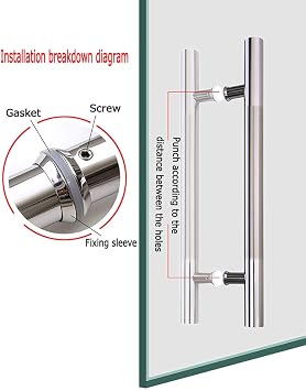 Door Pull, Thick Brushed Stainless Steel Door Handle, Office Push-Pull Door Handle/Glass Door Handle/Wooden Door Handle, 8 Sizes (Size : 381200900mm) (Size : 32x500x300mm)