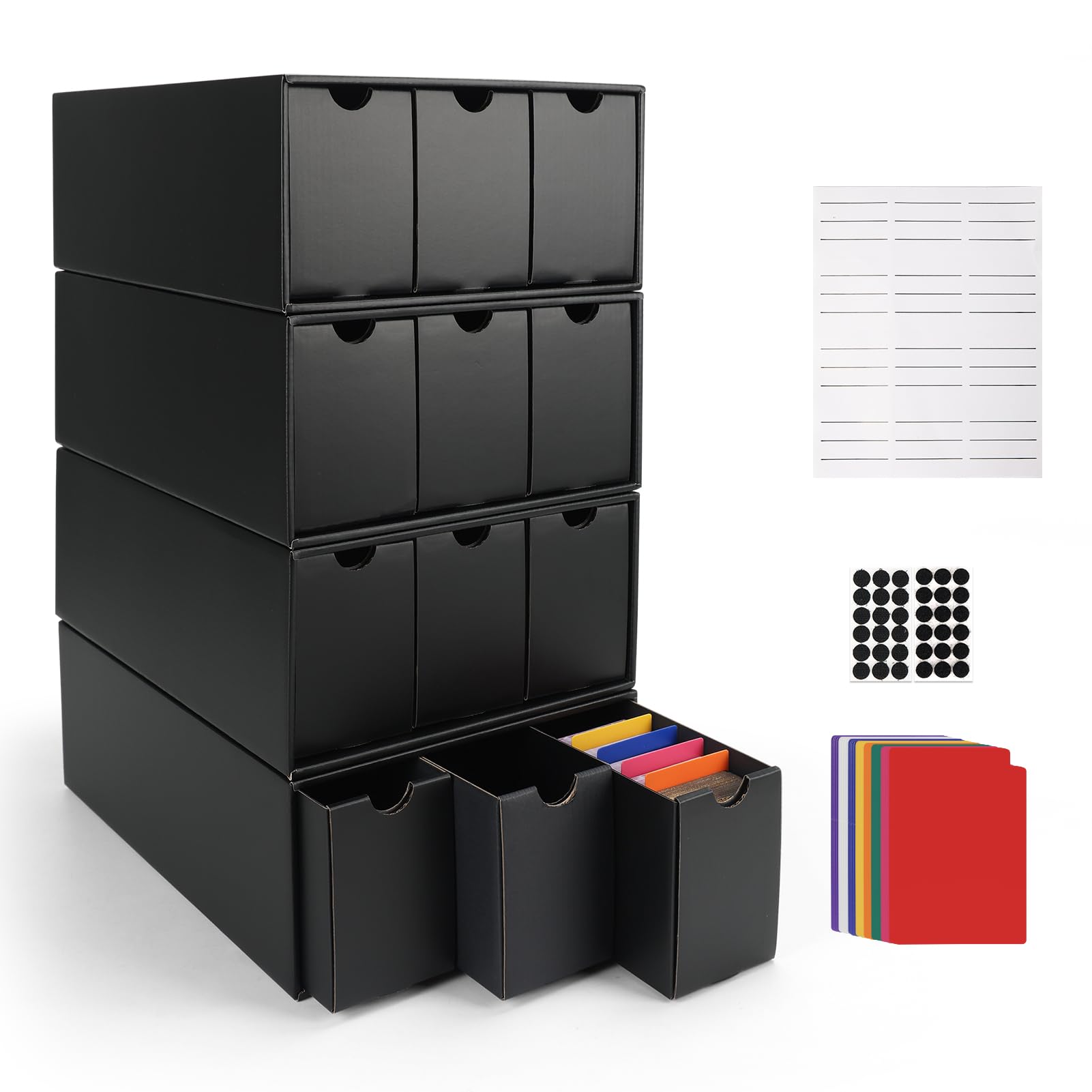 RLAVBL 12-600 CT Trading Card Storage Box with 48 Dividers, 12000+ Card Deck Box for MTG, TCG, PTCG, and Sports Cards Organizer