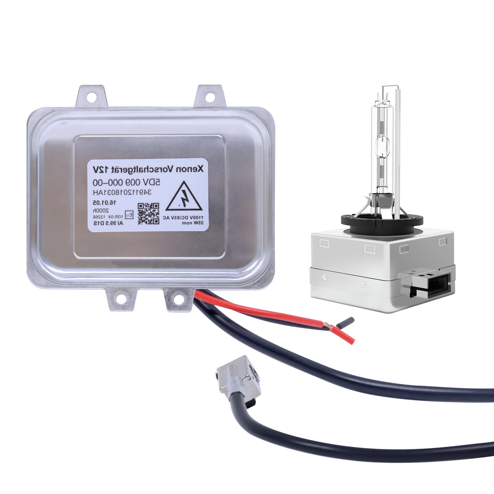 5DV 009 000-00 Xenon HID Ballast Headlight Control Unit and D1S Bulb Compatible with 2007-2014 Cadillac Escalade 2006-2009 BMW E60 &2008-2014 Town Country & 2009-2013 Volkswagen Replaces 12767670