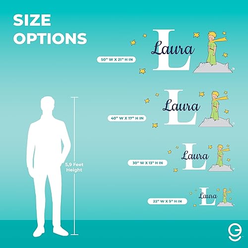 Miniatura 4 de EGD Decoración de pared personalizada con nombre y inicial de El Principito y las Estrellas, calcomanías de pared con nombre personalizado para la