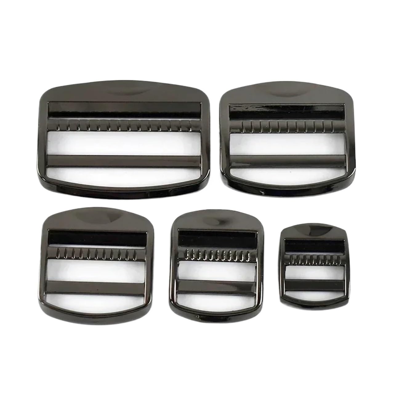 PVUVTNAHW 4Pcs Backpack Adjuster Metal Buckles 19-50mm Ladder Lock Slider Webbing Strap Tri-Glide Hook Adapter Clip(GunBlack,50mm)
