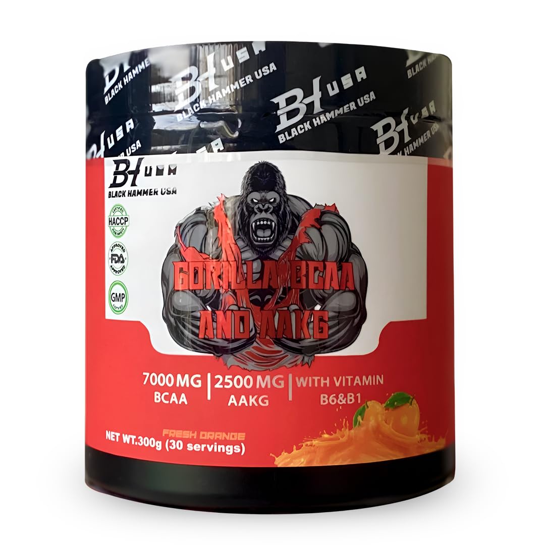 GORILLA Whey Protein - 5KG - Black Hammer USA - Protein Powder for Muscle Growth & Recovery + Free Gorilla BCAA Gift (5000g, Schokolade)