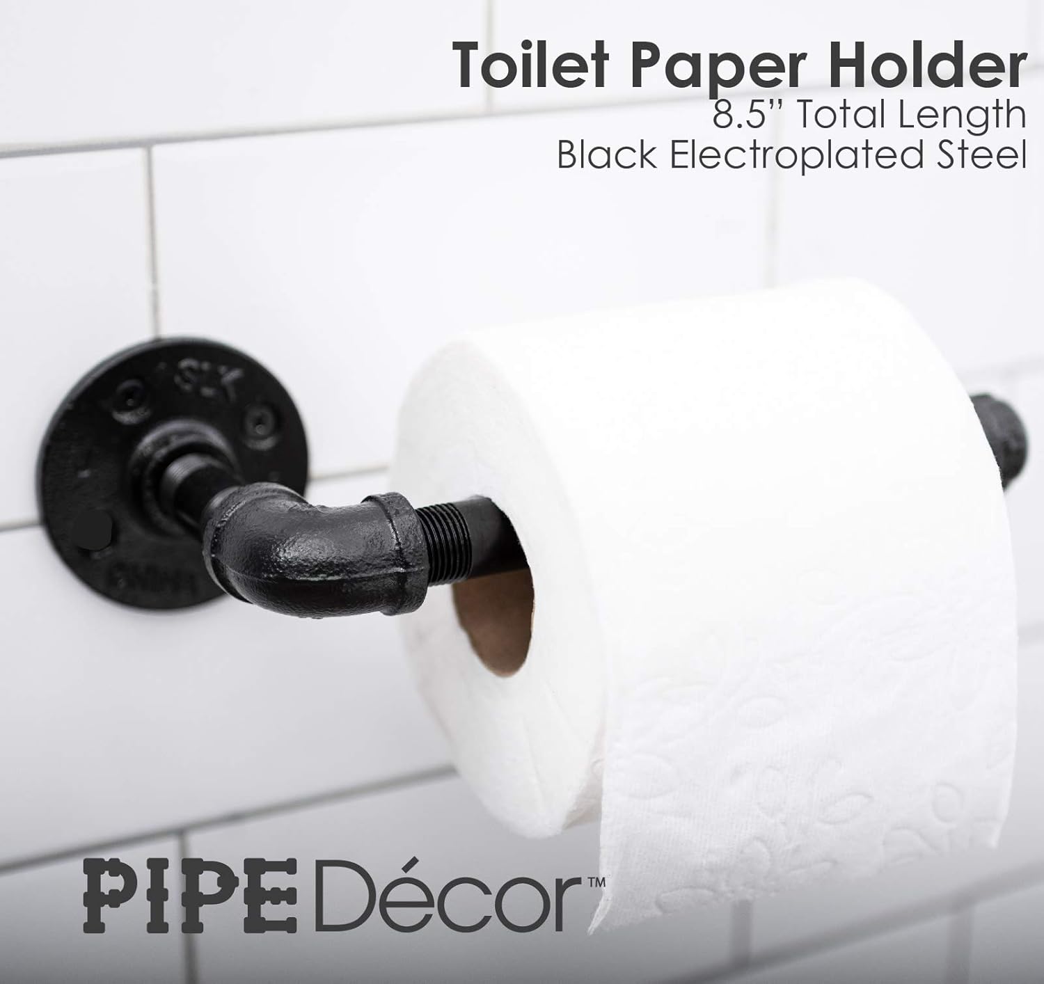 Flаѕh Dеаlѕ - 60% оƒƒ Rustic Industrial Pipe Toilet Paper Holder by Pipe Decor, Heavy Duty DIY Style, Wall Mounted Kit, Modern Chic Electroplated Black Iron Finish, Commercial Grade Metal, Slide TP Roller, Oil + Rust Free Blасk Frіdау Clеаrаnсе Rustic Industrial Pipe Toilet Paper Holder by Pipe Decor, Heavy Duty DIY Style, Wall Mounted Kit, Modern Chic Electroplated Black Iron Finish, Commercial Grade Metal, Slide TP Roller, Oil + Rust Free