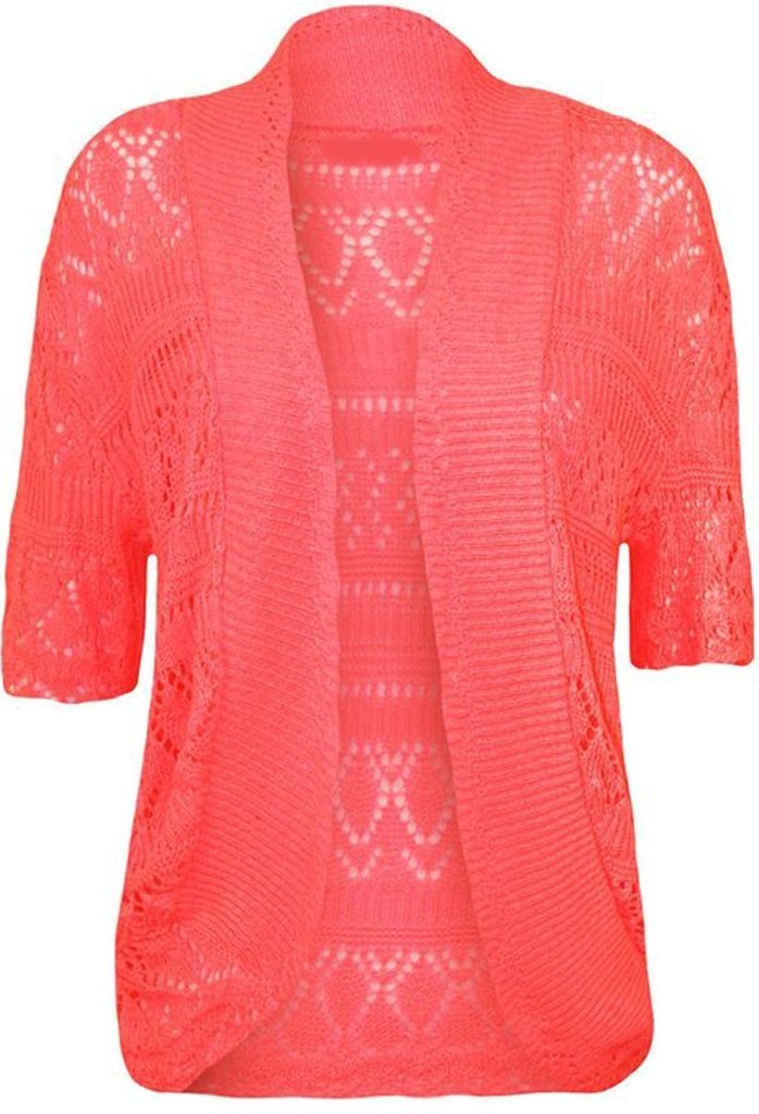 Bolero de crochet rosa coral ideal para vestidos de boda de día 2