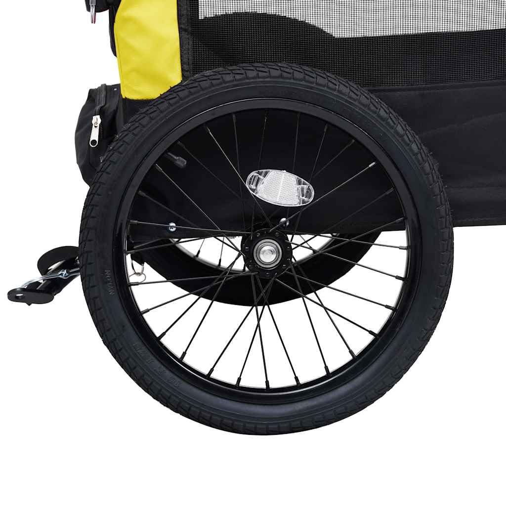 En remolque de bicicleta para perros y cochecitos, carrito de mascotas de tela Oxford con marco de acero, rueda delantera de grado, acoplamiento rápido, plegable para paseo, ciudad y parque