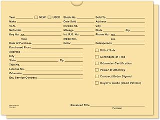 Buff - Auto Car Dealer Record Envelope - Qty 500_AB
