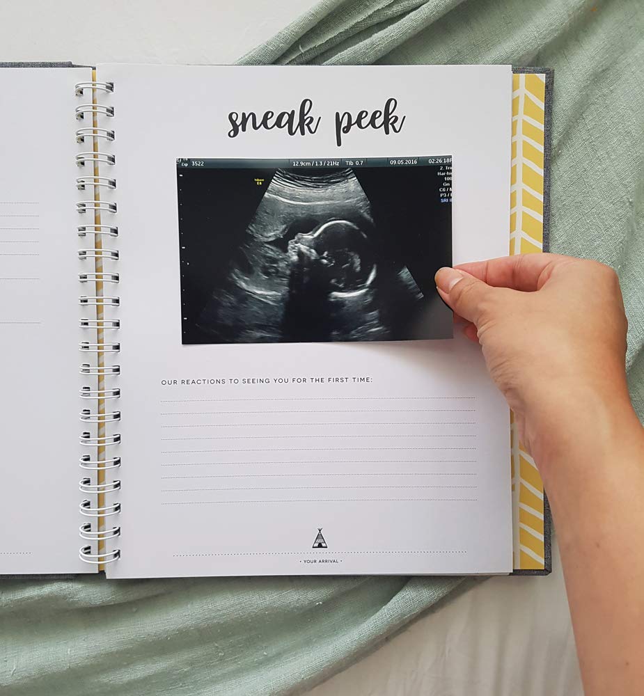 Peachly Minimalist Baby Memory Book Baby First Year Keepsake for