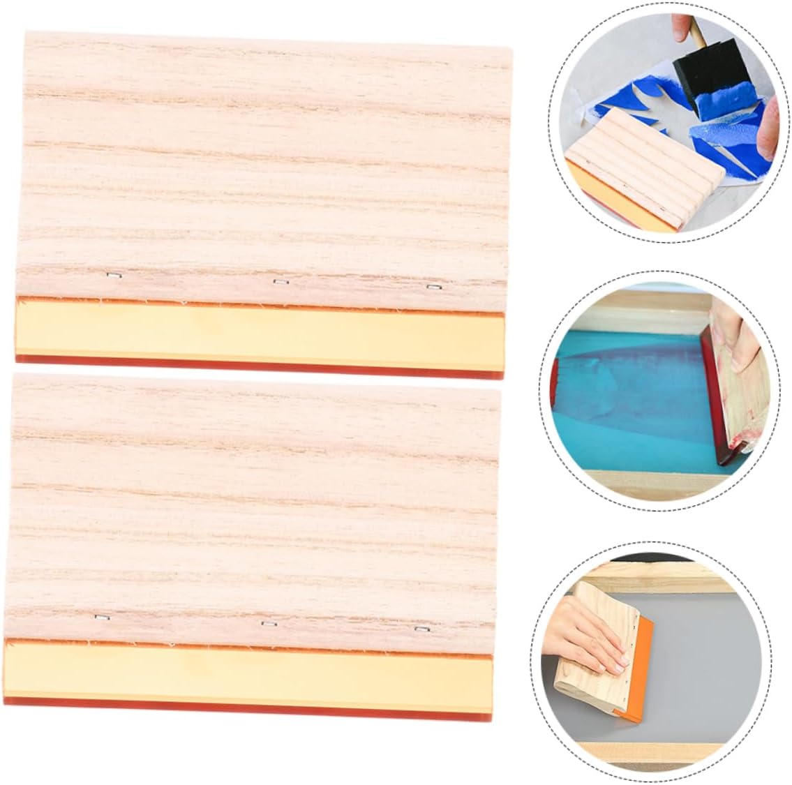 2Pcs Wooden Squeegee Portable Ink Scrapers for and Mechanical Printing Durable and Lightweight Design for Easy Use
