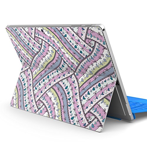 igsticker Surface pro7 (2019) pro6 pro2017 pro4 専用 スキンシール サーフェス ノートブック ノートパソコン カバー ケース フィルム ステッカー アクセサリー 保護 005121 チェック・ボーダー ハート