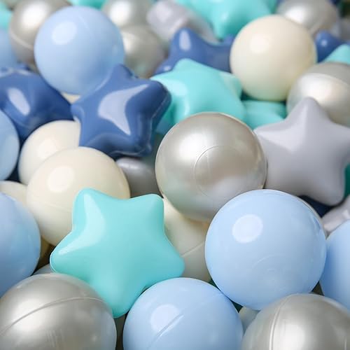 Miniatura 78 de TRENDPLAY Pelotas de bolas de estrella 50, 100, 200, 500, para niños pequeños, formas de pelotas para niños y niñas, diversión, fiesta de Rosa