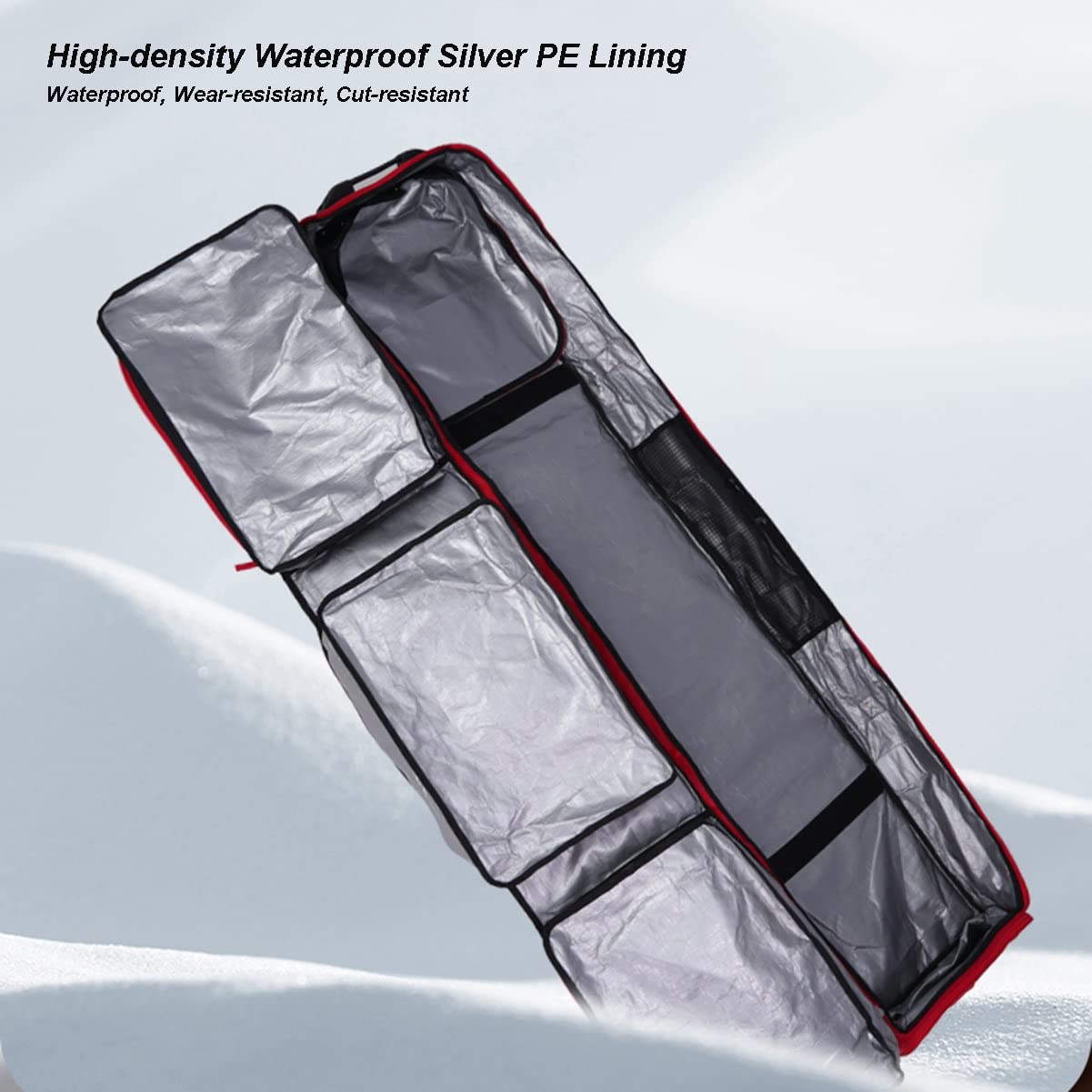 RETENA Snowboardtasche Mit Rollen, wasserdichte TPU Single/Double-Board Roller Skitasche, Reisetasche Für Snowboard Und Snowboardschuhe, Für Wintersport Air Travel