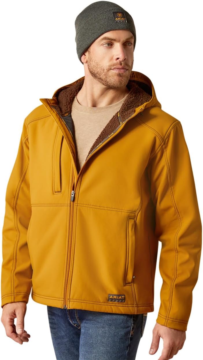 ARIAT Men Rebar Sherpa Stretch Canvas Softshell Jacket