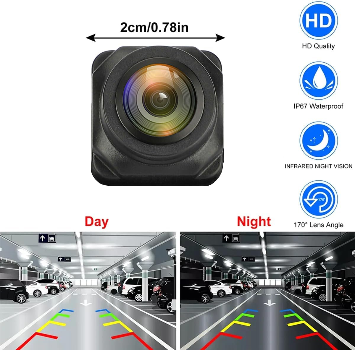 Vlicevrn Fisheye Vehicle Panoramic Camera Car Rear View Camera Wide Viewing Angle Night Vision Backup Parking Camera IP68 Waterproof for Mitsubishi ASX/Mitsubishi RVR/Mitsubishi Outlander Sport