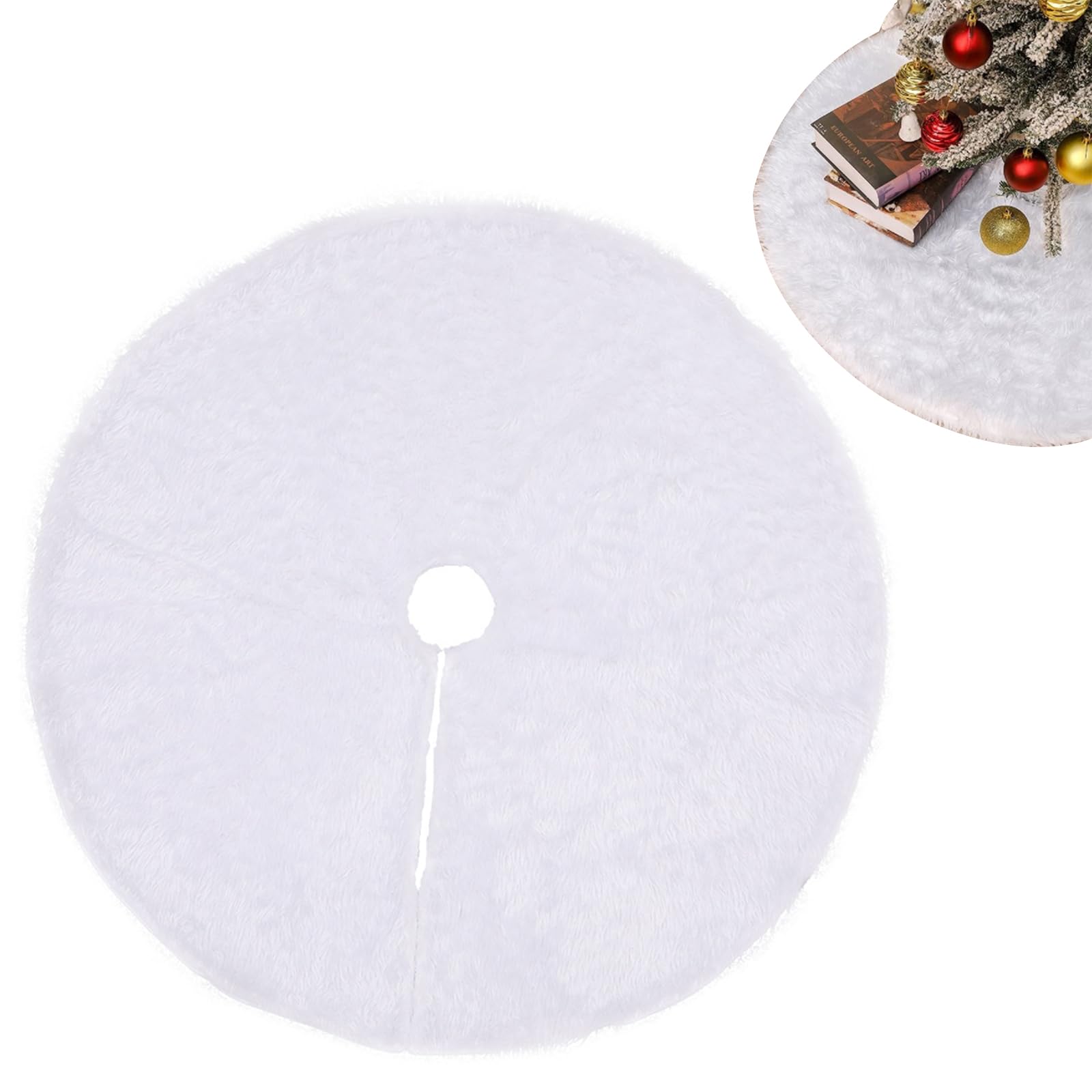 Falda de Árbol de Navidad,Cubre Pie,Alfombra Arbol de Navidad,Alfombra para la Decoración de la Fiesta de Christmas, para Fiesta de Christmas Decoraciones navideñas,Saia Arvore de Natal,78cm,Blanco