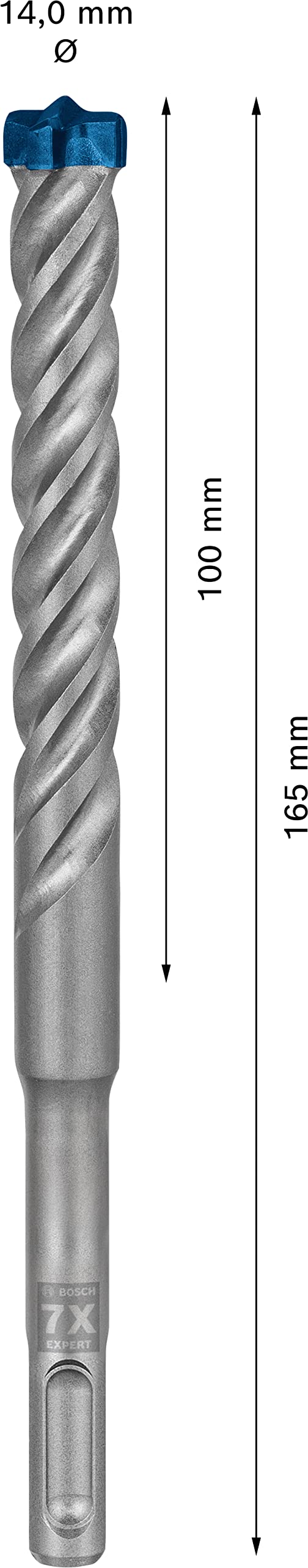 Bosch 1x Punta per martelli EXPERT SDS plus-7X (per Pietra morbida, Pietra dura, Ø 14,00 mm, Professional Accessorio Martello perforatore)