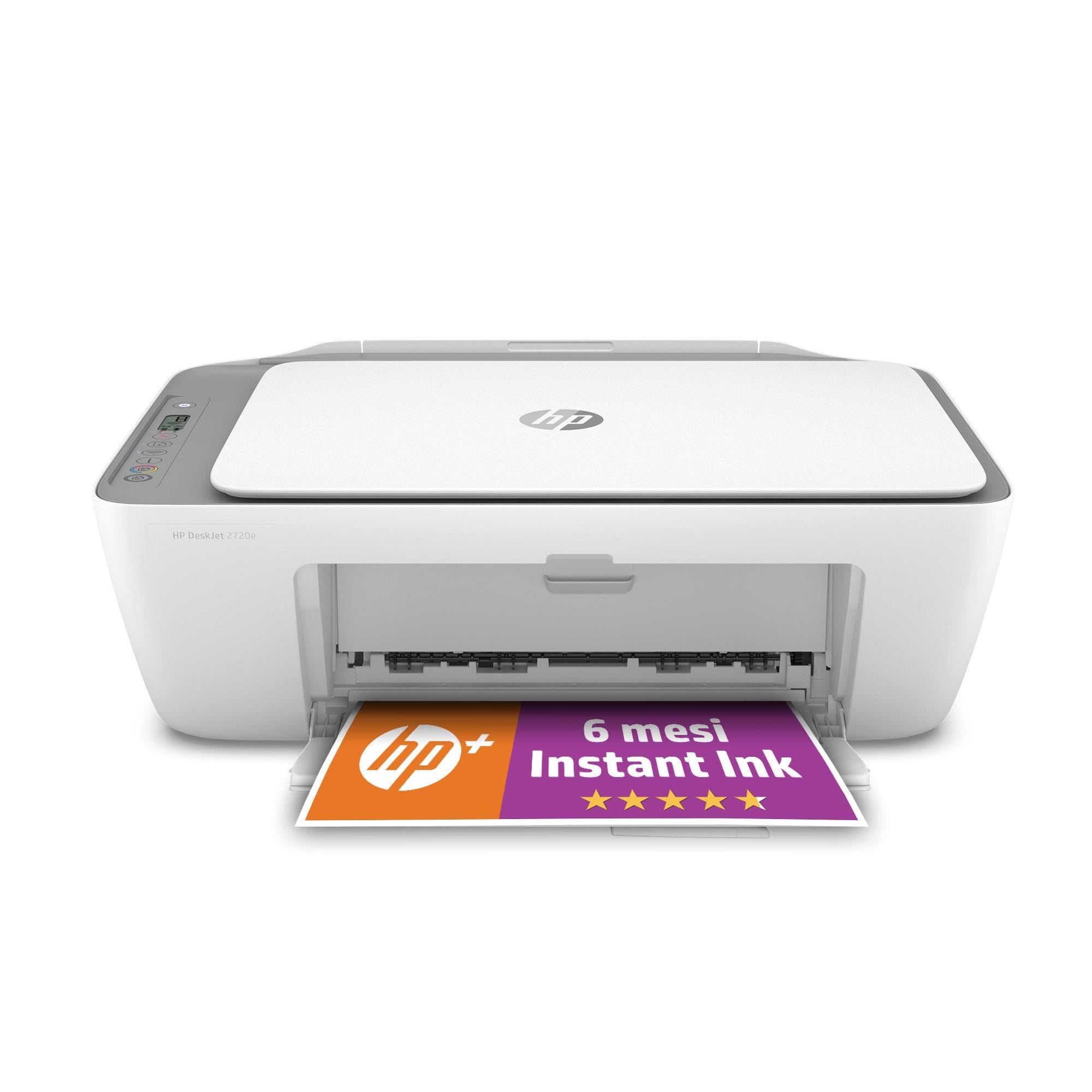 HP DeskJet 2720e 26K67B, Stampante Multifunzione a Getto d'Inchiostro A4 a Colori, Fronte e Retro Manuale, 7,5 ppm, Wi-Fi, 6 Mesi di Inchiostro Instant Ink Inclusi, Bianca