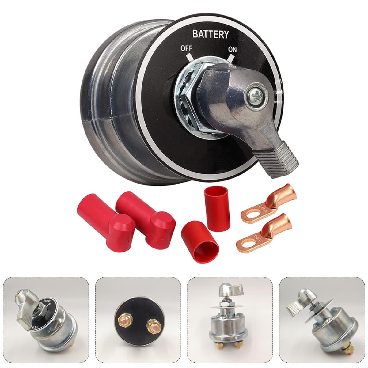 PRETYZOOM 300a Atv Battery Disconnect Switch Marine Kill Switch for Boat Car Ignition Cut off Aluminum Alloy Disconnect Battery Power Isolator Copper Terminals and Rubber Sleeves