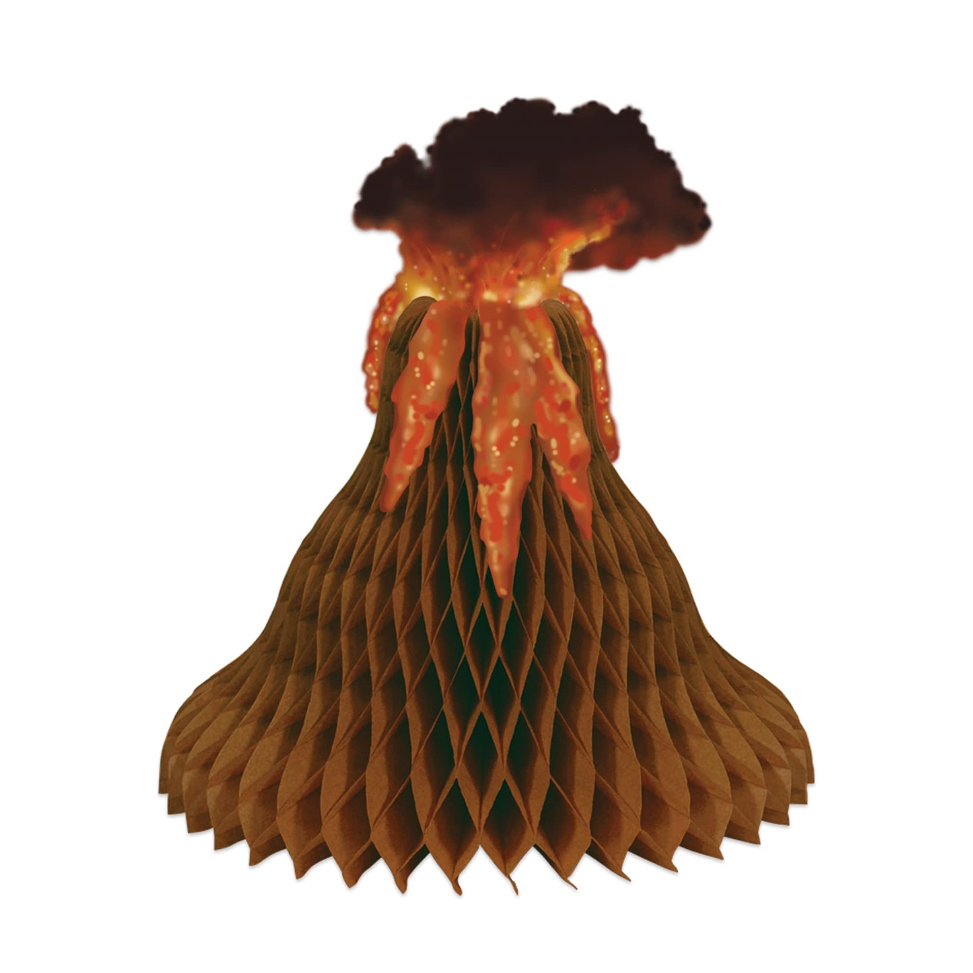 360 DEGREES Centre de Table en Papier alvéolé Volcan 38 cm - Orange - Taille Unique
