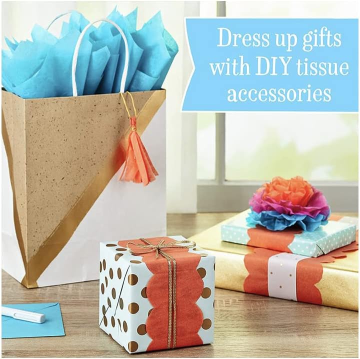 Miniatura 4 de Papel de seda a granel con patrón de lazo rosa, 25 hojas de 19.7 x 27.5 pulgadas para bolsas de regalo de cumpleaños, boda, manualidades, envoltura