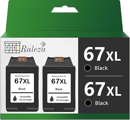 Raleza - Cartucho de tinta compatible con 67XL 67XL 67 XL de alto rendimiento para impresora HP Deskjet 2755 2752 2755e Envy 6075 6055 6000 Envy Pro