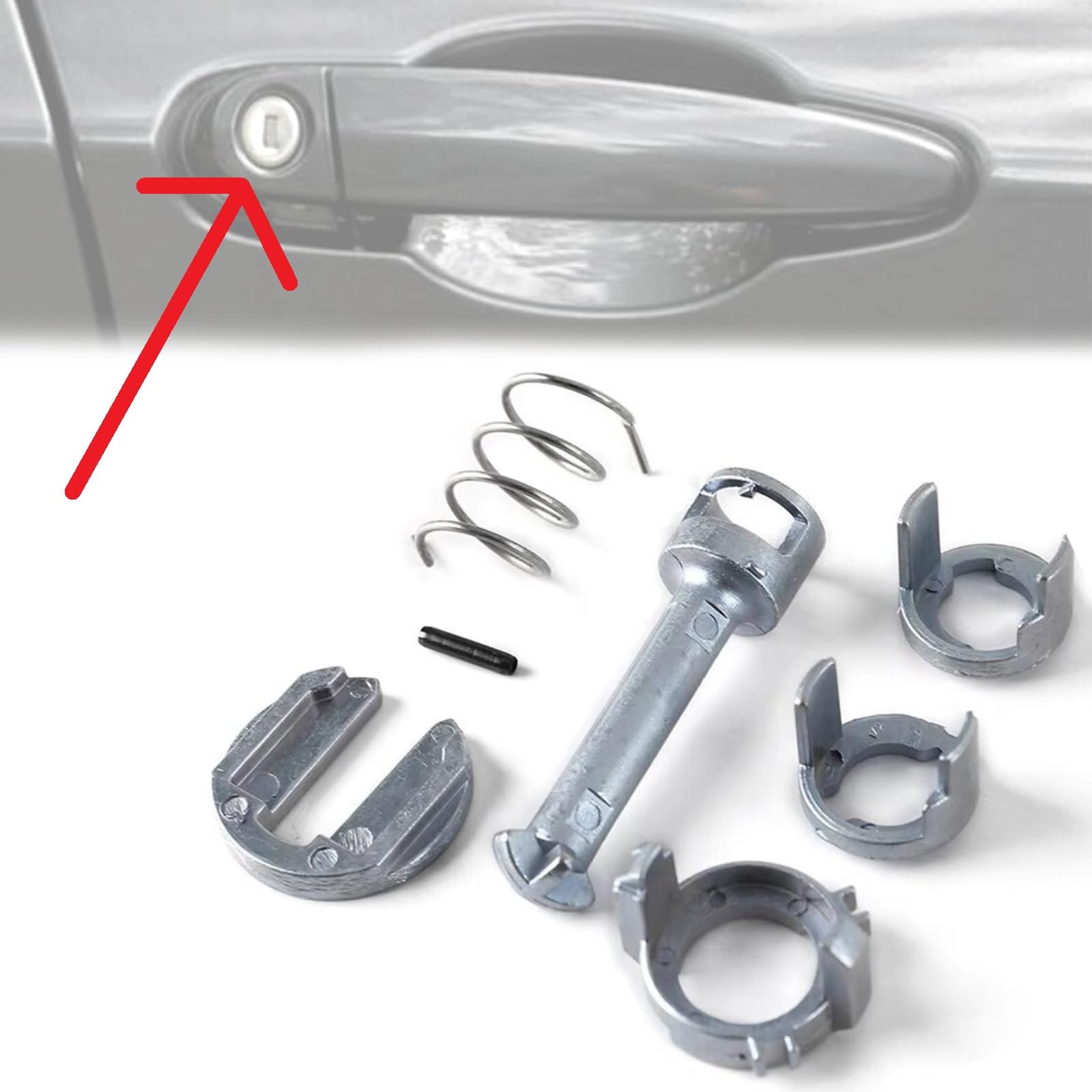 Twowinds - Cilindro Serratura Compatibile con BMW E46 Combi, Berlina, Coupé, Cabrio (1998-2005) - Porta Bloccaggio, Porta Esterna Anteriore Destra e Sinistra - 51218244050-45mm (lotto di 7 pezzi)