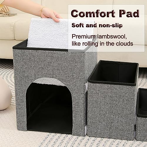 Escaleras para perros pequeños con base antideslizante sofá cama gris 6