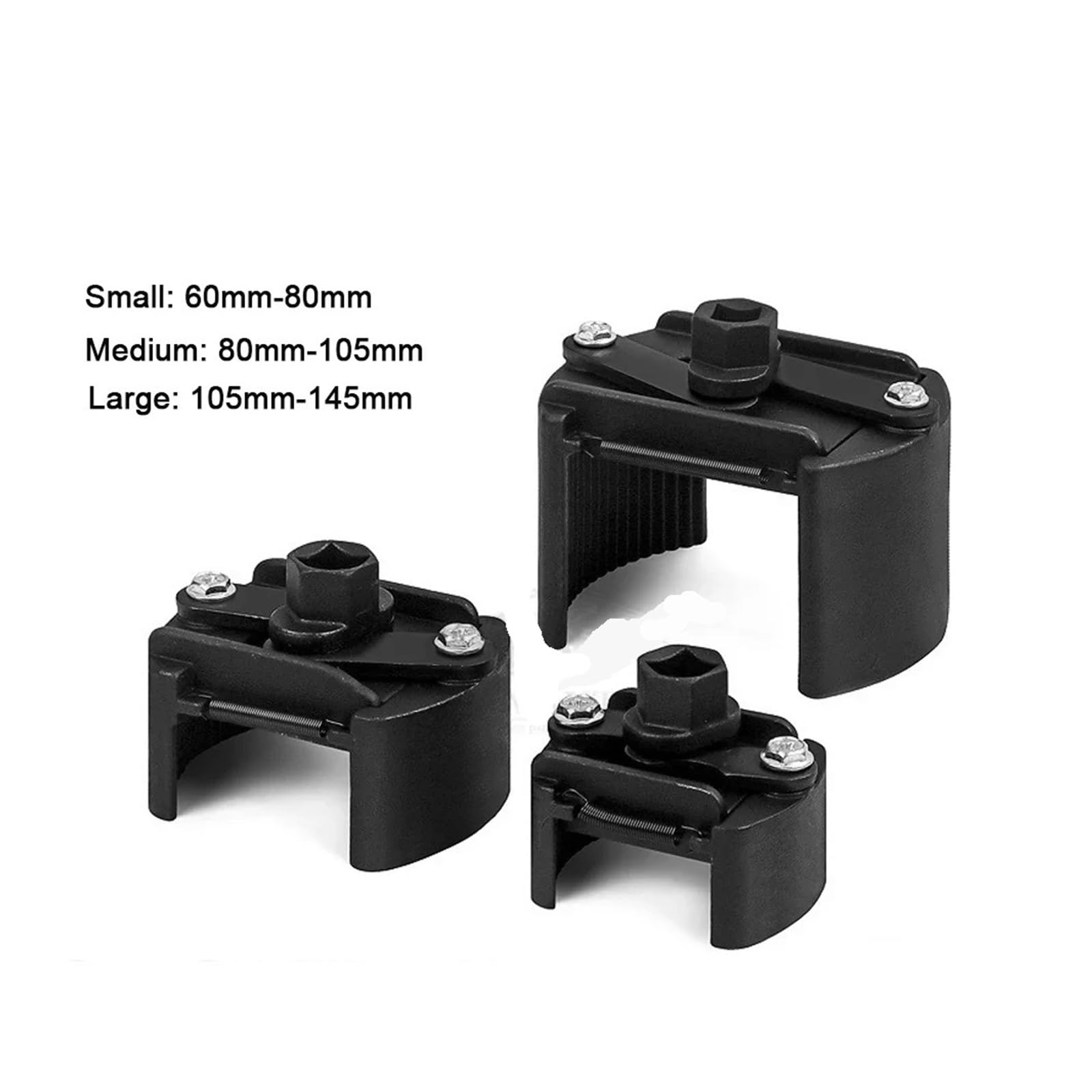 Llave para filtro de aceite Llave de acero ajustable de 60-105mm for llave de filtro de aceite de coche herramienta de reparación de eliminación de combustible fundido(Medium)