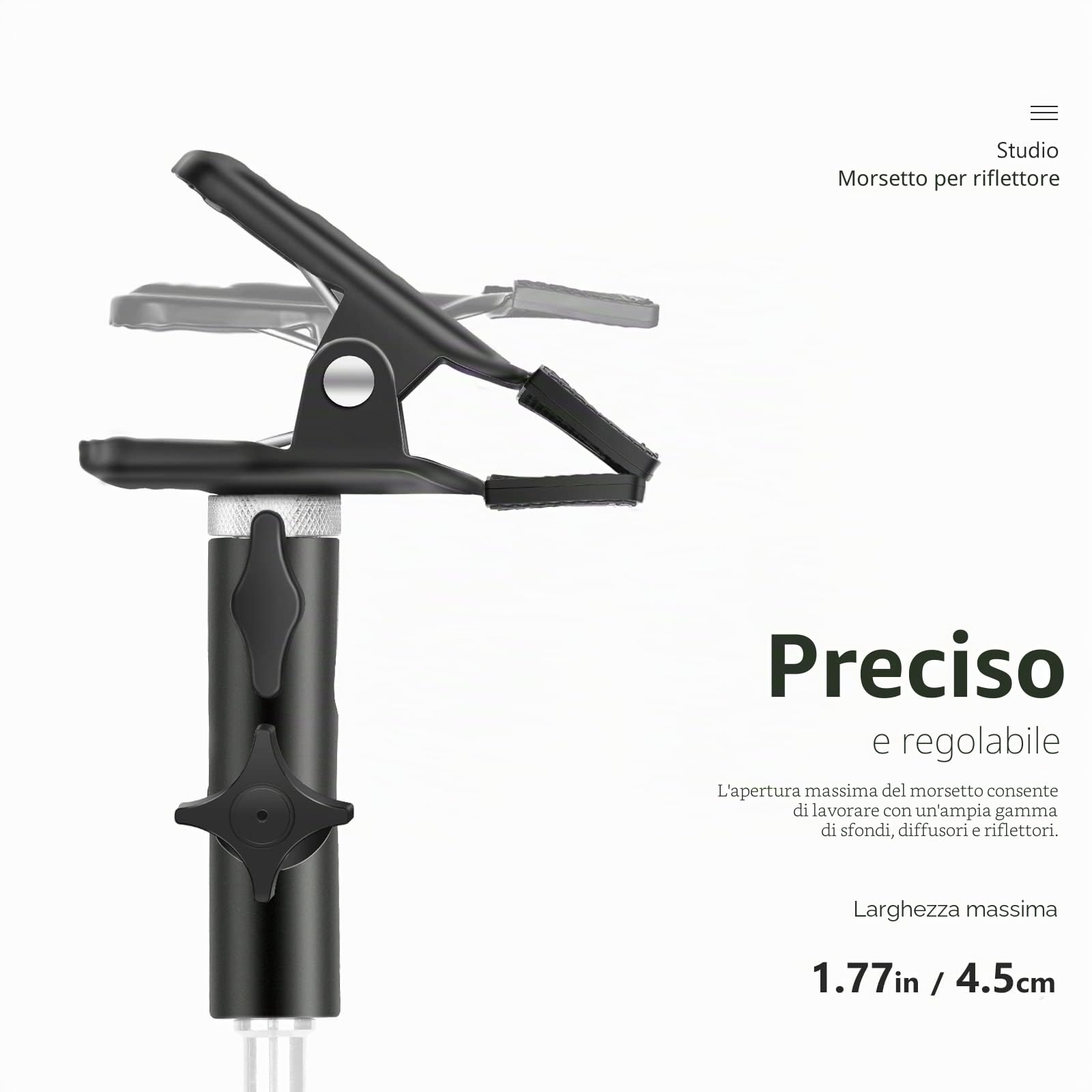 NEEWER Supporto per morsetto in metallo resistente per studio fotografico con attacco per supporto luce da 5/8" per riflettore