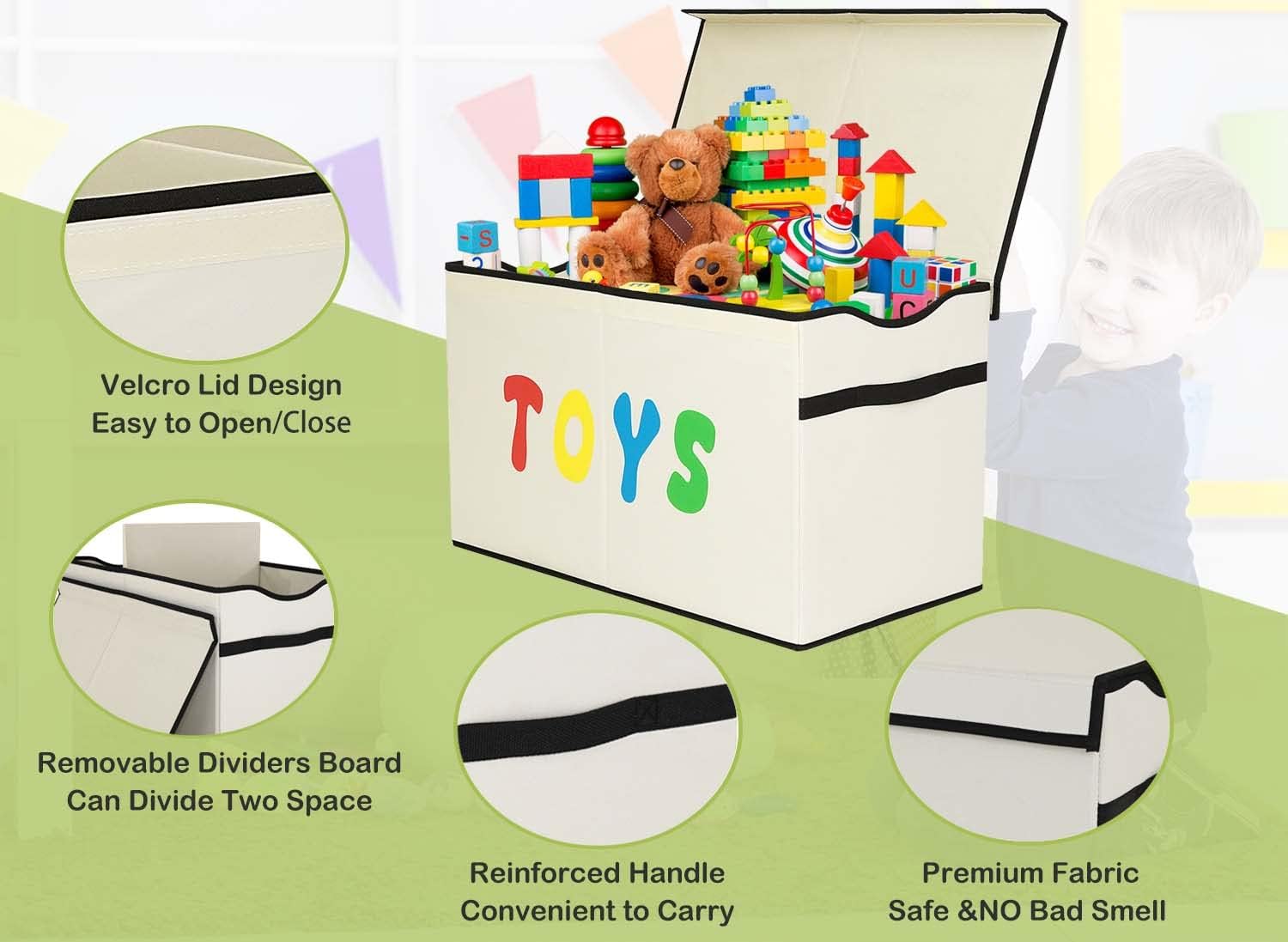 VyGrow Alacenaiento De Juguetes, Caja De Juguetes De Etal Con Ruedas