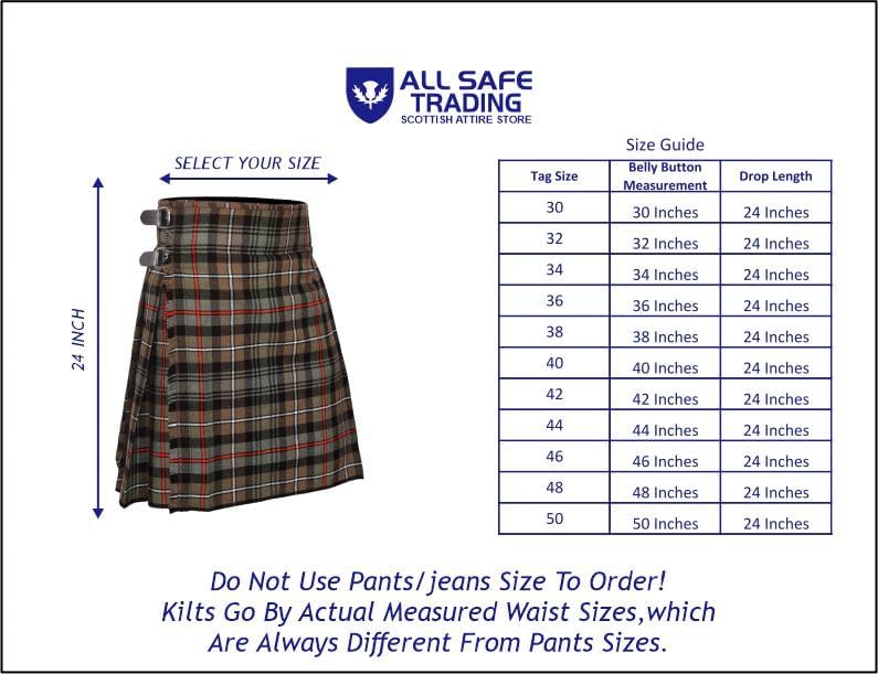 Men's 5 Yard Scottish Tartan Kilt, Highland Wedding Kilt - Image 4
