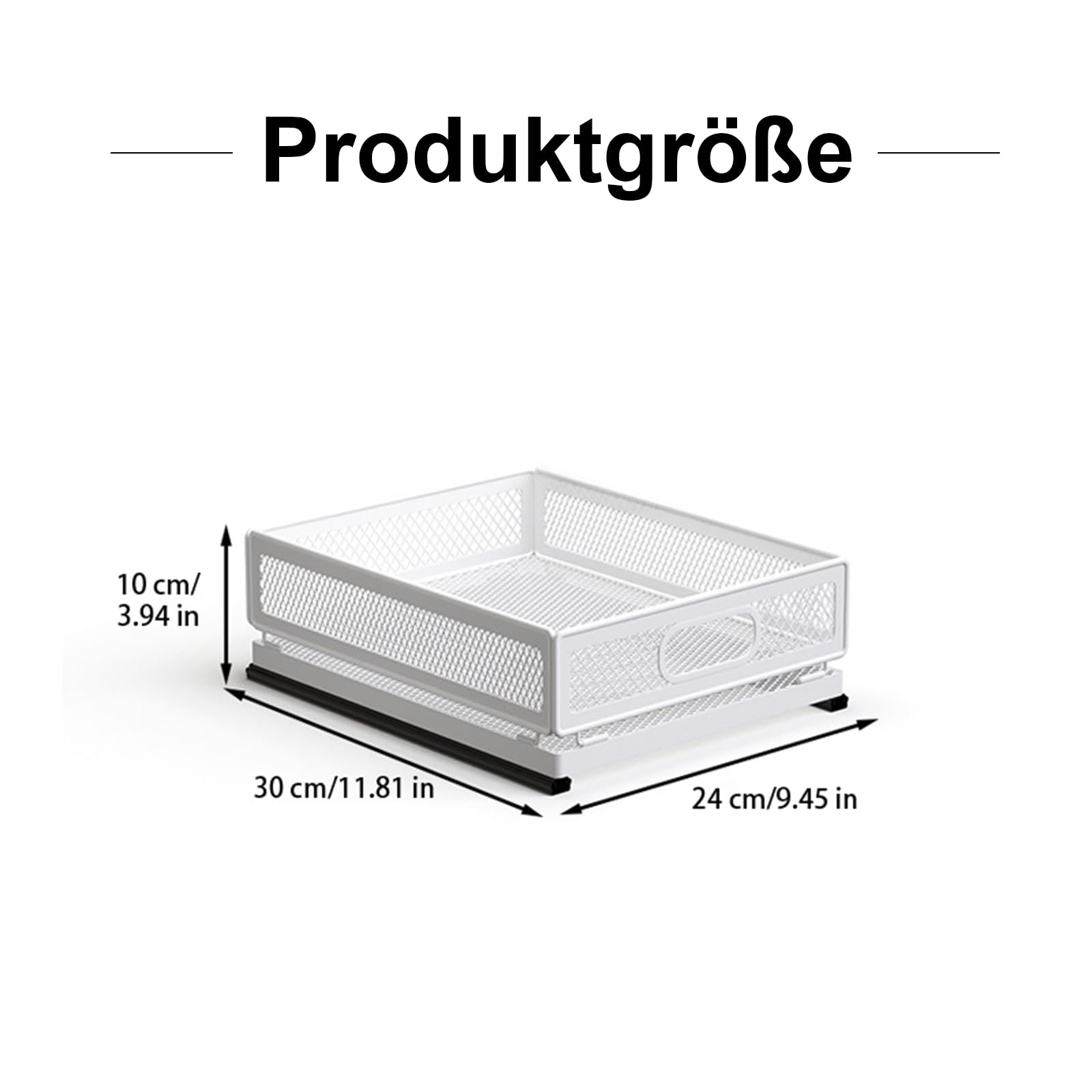 Ausziehbare Schublade KüChe, Schrankauszug Teleskopschublade, Küchenschrank Korbauszug, Kein Bohren und Nageln Erforderlich KüChenschublade (,) (Einzelschicht, 30 cm T x 24 cm B x 10cm H)