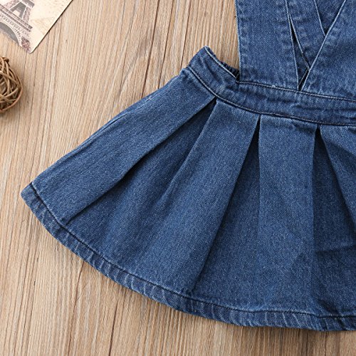 Toddler Girls Denim Dress Suspender Denim Skirt Infant Baby Girl Strap Dress Overalls Outfit4