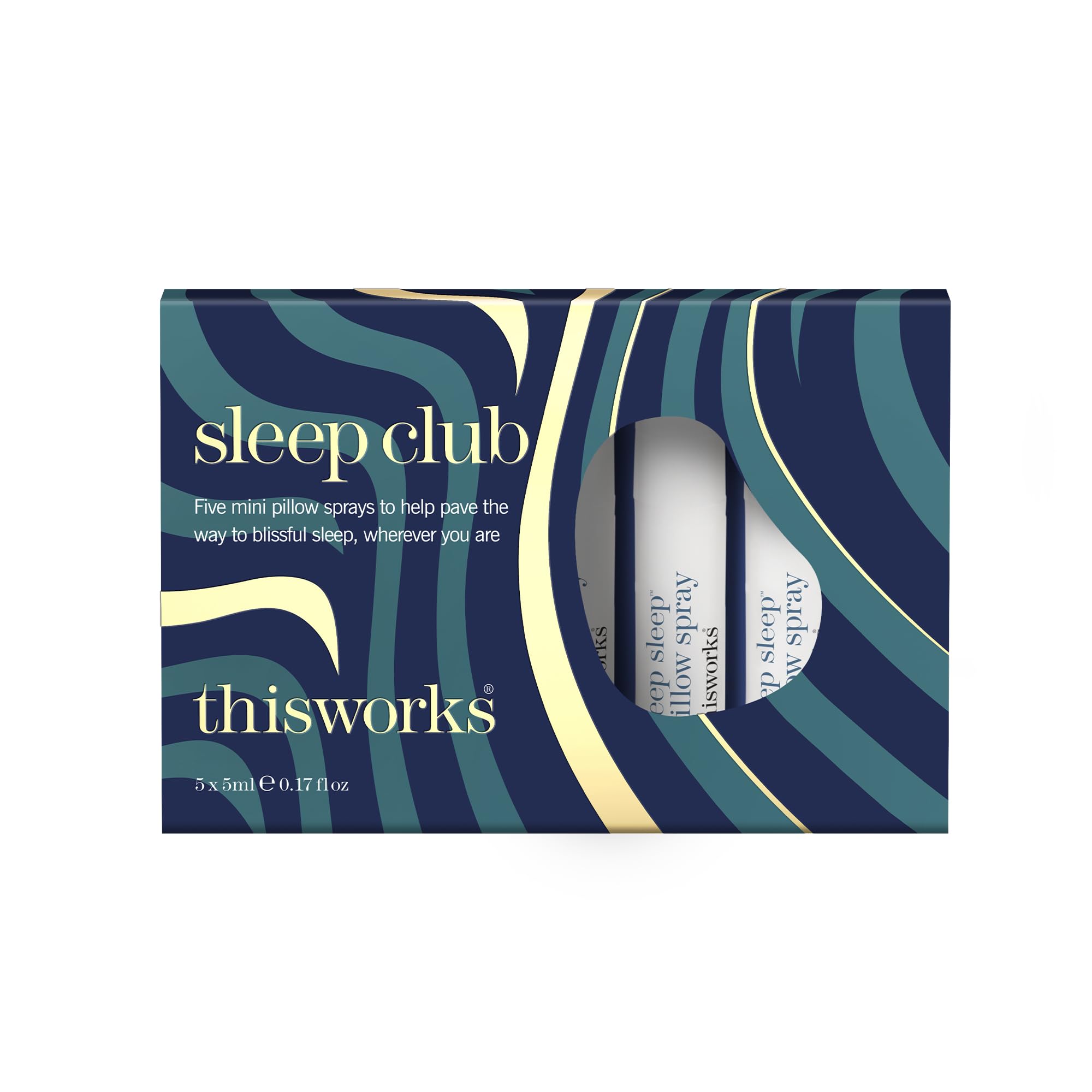 This WorksSleep Club Gift Set - Award-Winning Deep Sleep Pillow Spray Infused with Lavender, Camomile and Vetivert - 5 x 5ml Mini Science-Backed Sleep Spray to Aid Sleep, Perfect for Travel