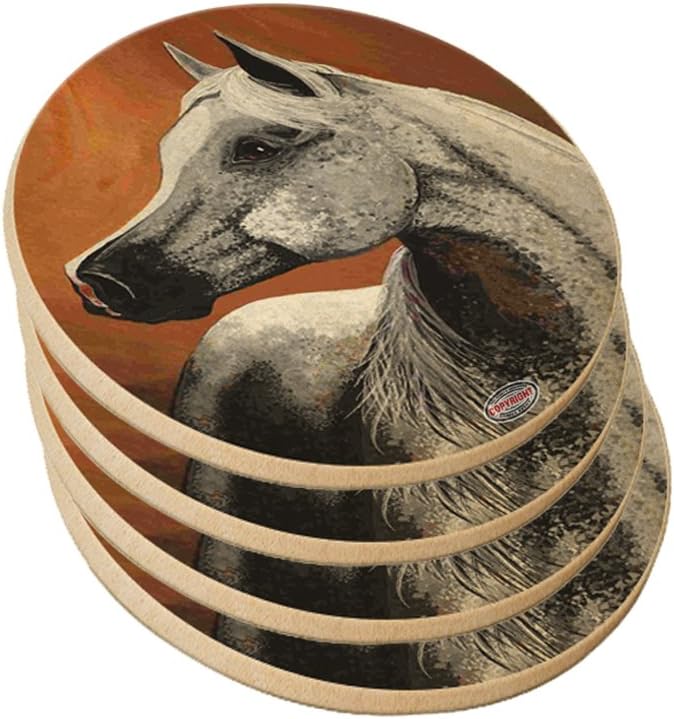 Ceramic Sandstone Drink Coaster Set Dappled Gray Arabian