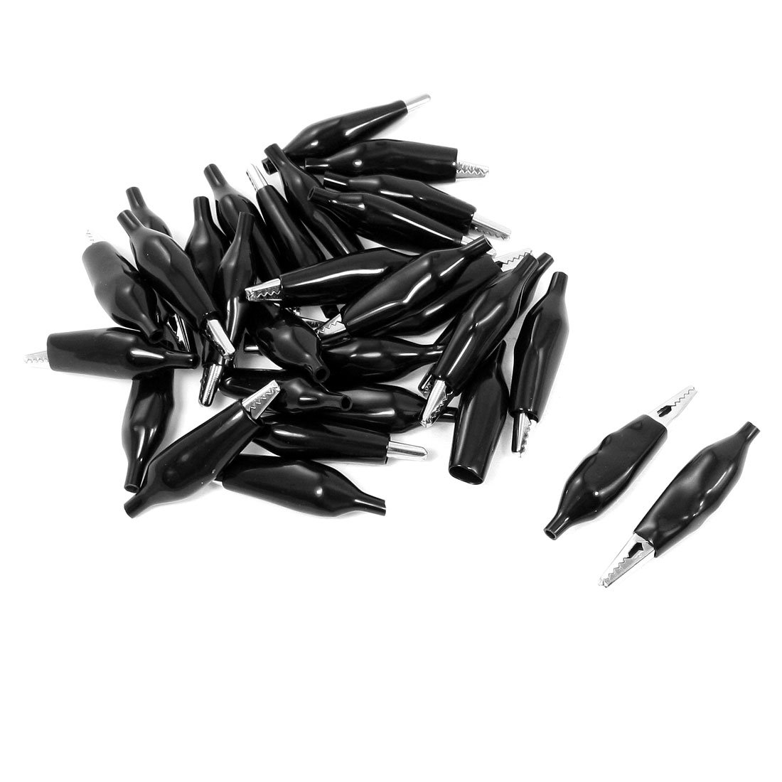 Aexit Black Boot Electrical Testing 45mm Length Electric Testing Probe Voltage Testers Alligator Clips