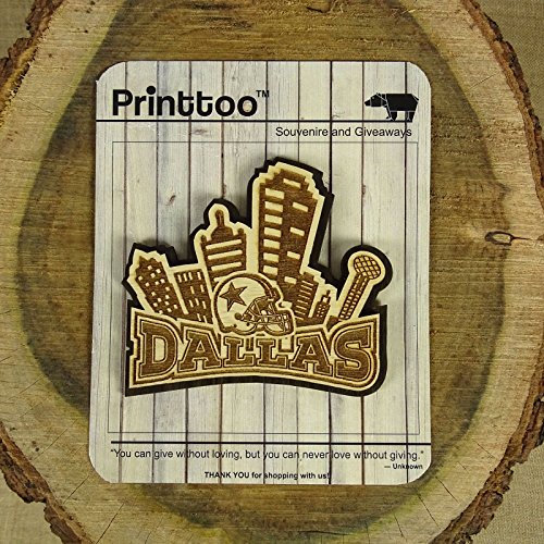 Wood Engraved Dallas Fridge Magnet Souvenir Gift #TOP1