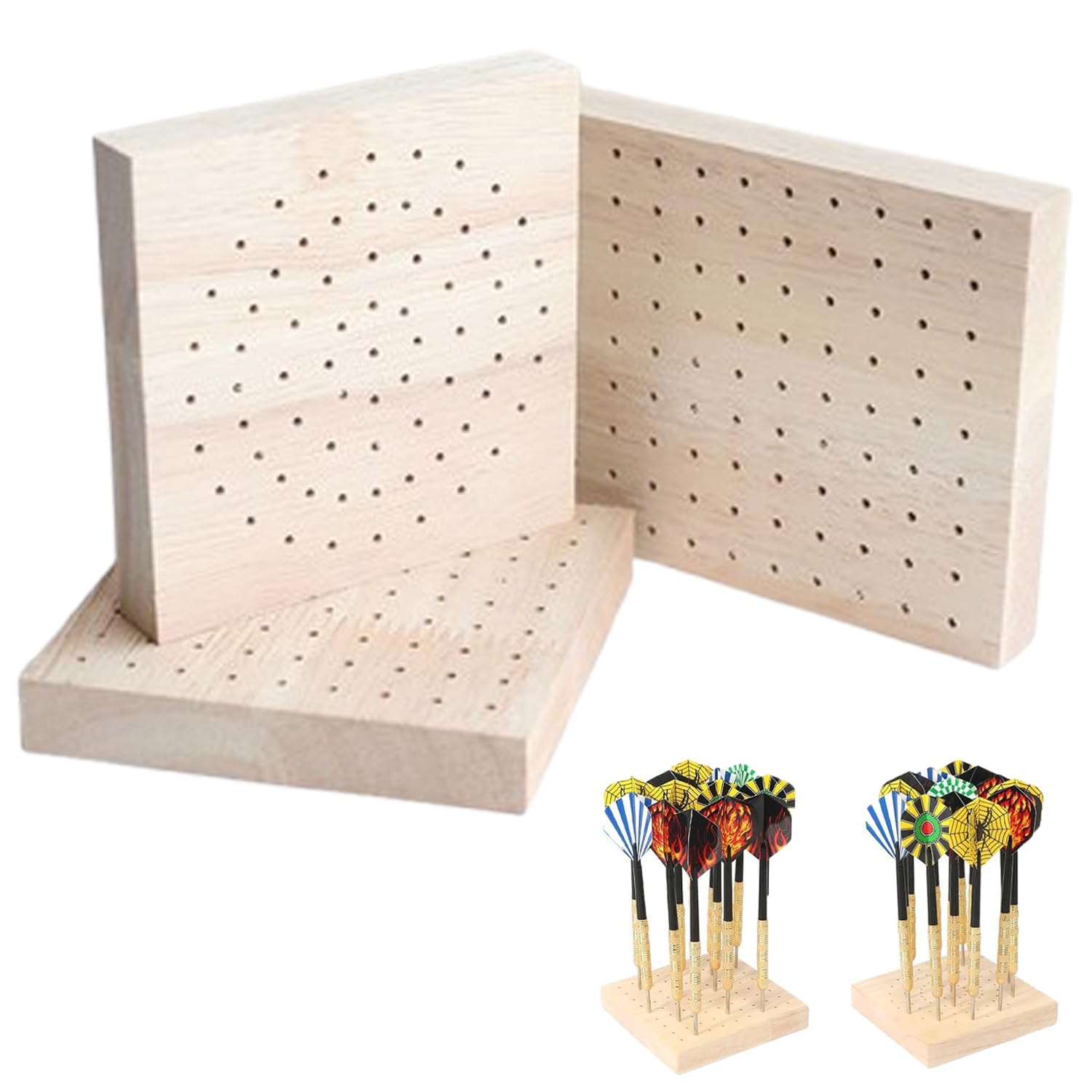 3 Piezas Soporte para Dardos, Soporte De Madera para Dardos, Diferente Colocación De Los Agujeros para Dardos, para Todo Tipo De Dardos, para Mantener Sus Dardos Ordenados Y Fácilmente Accesibles