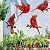 EiGreen 4 Pack Metal Cardinal Wall Art Decor Metal Birds 3D Outdoor Sculpture,Indoor Hanging Decor Ornaments Hand-Made Nimble red Bird, Wall Art Fence Decorations for Living Room Patio Balcony