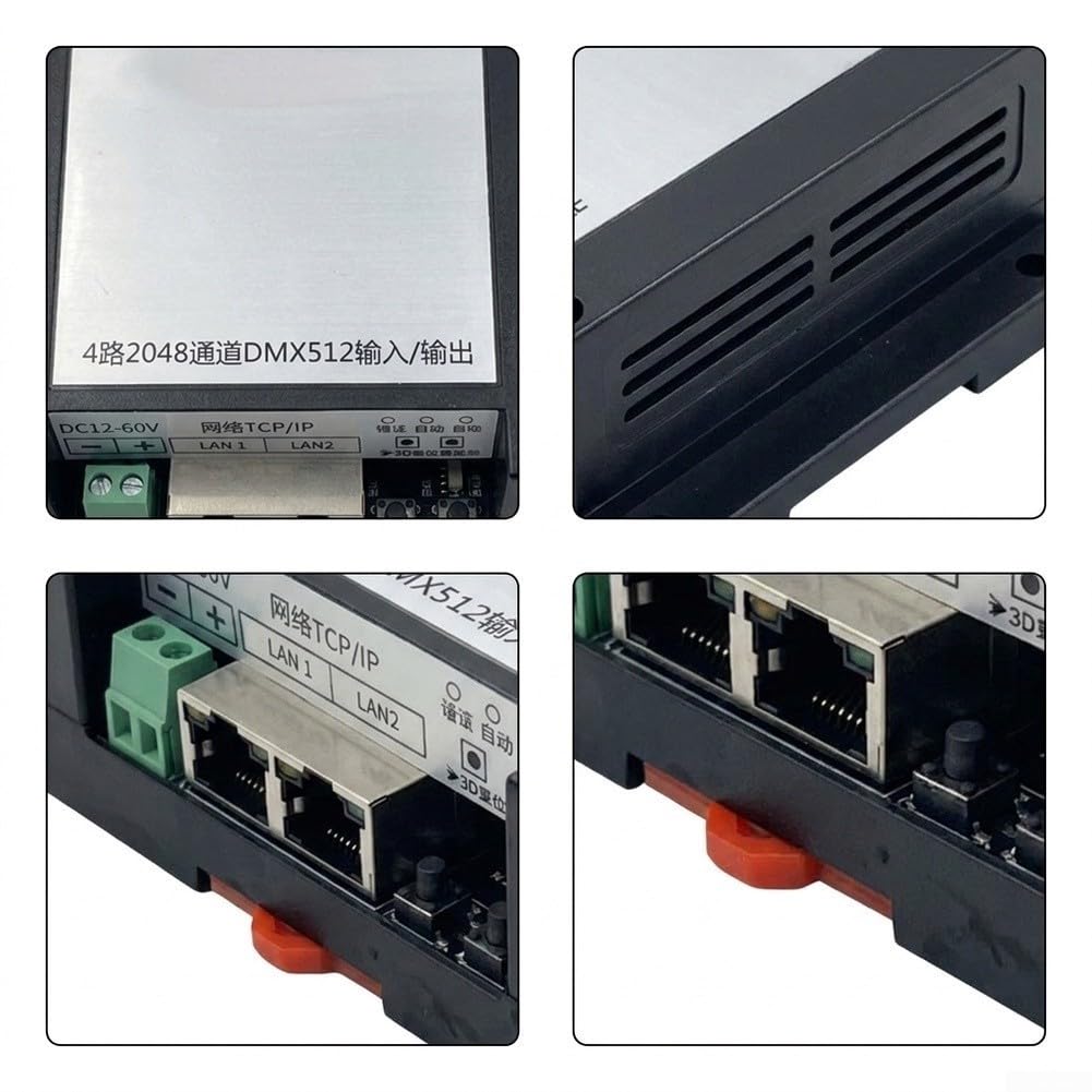 Mini DMX512 Controlador 4-Channel Art-Net Node Negro