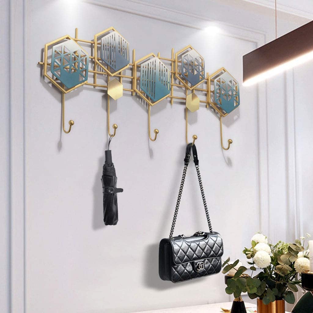 Perchero De Puerta Para Ropa Gancho Creativo Nórdico Para Monedero, Perchero De Pared De Hierro A La Moda, Colgador De Llaves, Decoración Colgante De Pared Para El Hogar Coat Hooks Wall Mounted(Size:5
