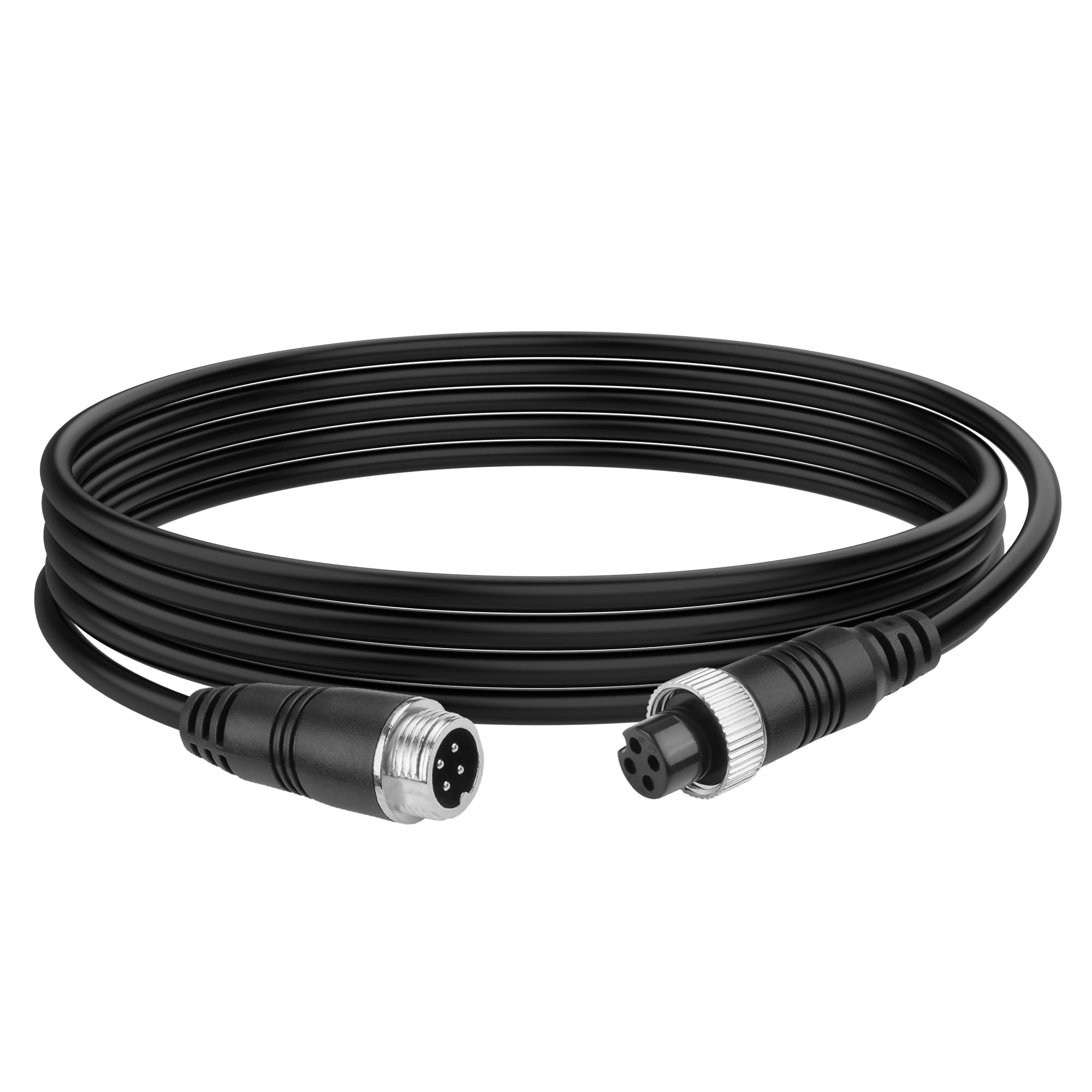 YACSEJAO Car Video 4-Pin Aviation Extension Cable M12 4Pin Backup Camera Extension Cable for CCTV Rearview Camera Truck Trailer Camper Bus Vehicle Backup Monitor System (2M/6.6FT)