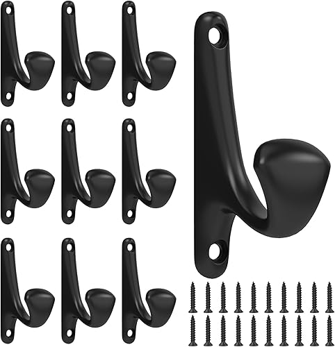 Paquete de 10 ganchos de pared para colgar, ganchos de metal resistentes para doble capa, incluye accesorios para baño, dormitorio, armario y cocina