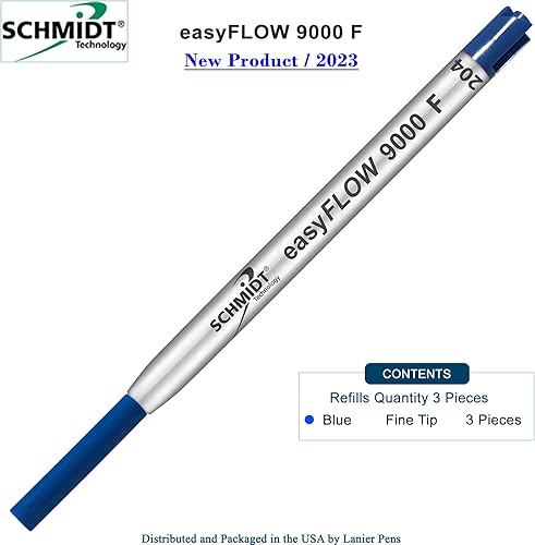 Miniatura 4 de Impreso Schmidt easyFLOW9000 - Recambio de bolígrafo (tinta azul, punta fina, 0.031 in, 3 unidades)