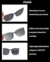 Vista 4 de Gafas de sol polarizadas con clip de gran tamaño, protección UV, ajuste compacto, lentes de sol que no se deslizan sobre gafas graduadas
