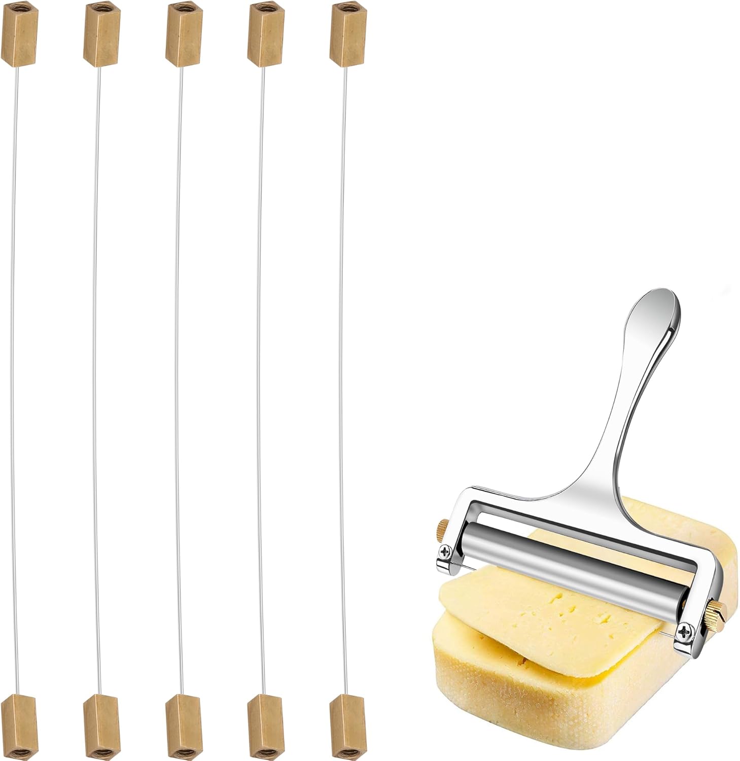 TOPULORS 5 PCS Replacement Wires Roller Cheese Slicer Stailess Steel Cheese Cutter