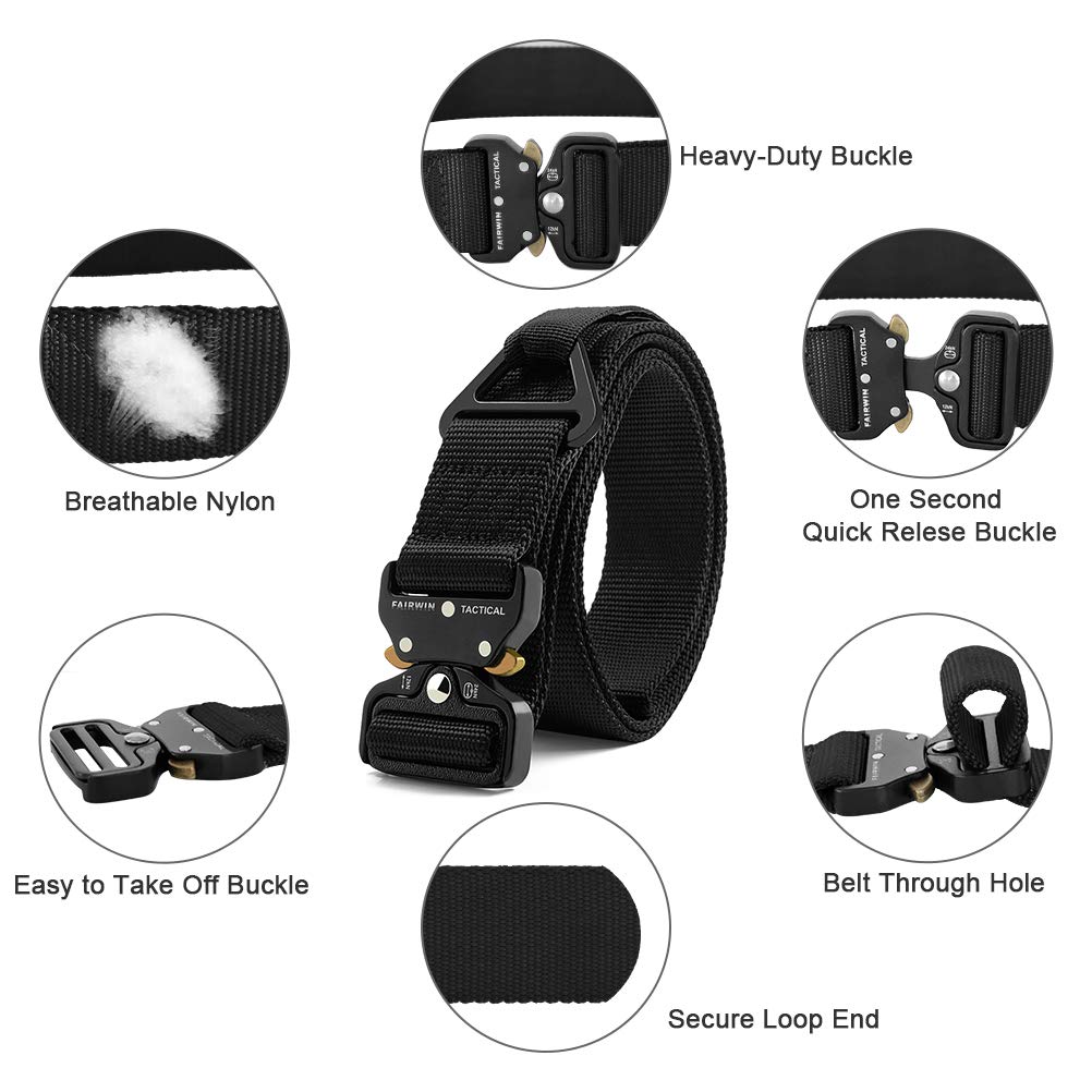 FAIRWIN Tactical Rigger Belt, 1.7 Inches Mens Nylon bing Utility