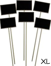 HomeTools.eu® 6 x Classic XL Wooden Signs for Greenhouse Bed Balcony Herbs Garden Planter Landhaus - Can be Written in 35cm - Set of 6