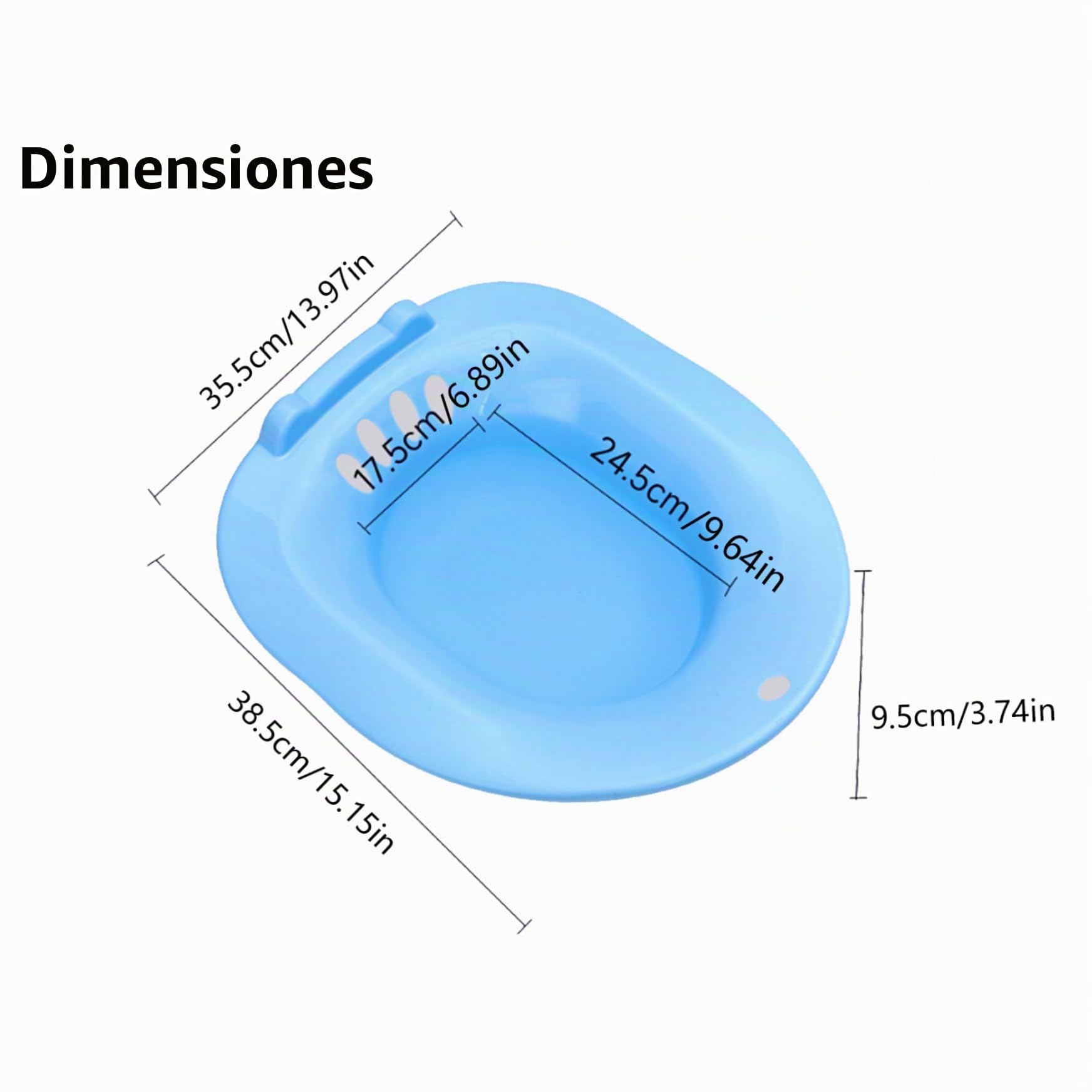 Baño de asiento Bidé portátil Asiento de inodoro Bidé portátil para el hogar Accesorio de inodoro Se adapta a inodoros para el hogar Heridas posparto Hemorroides Cuidado perineal Azul