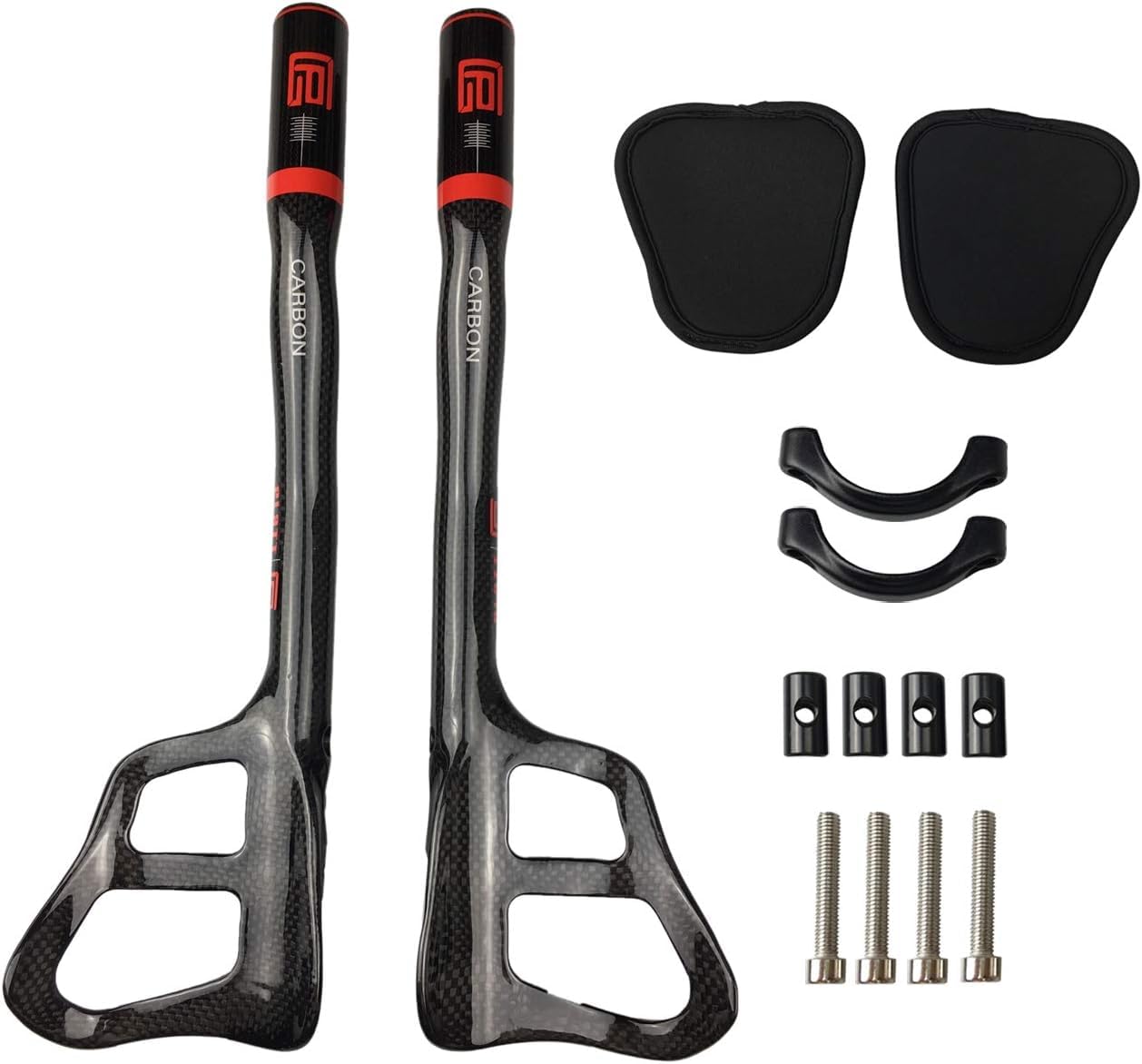 PLATT Guidon de vélo 31,8 en carbone, guidon aérobar pour course/triathlon, prolongateur de guidon Tri Bar, 3K brillant